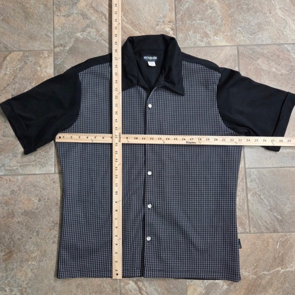 BC‎ Ethic Three Star Knits Button Up Shirt Retro Mens Large Geometric